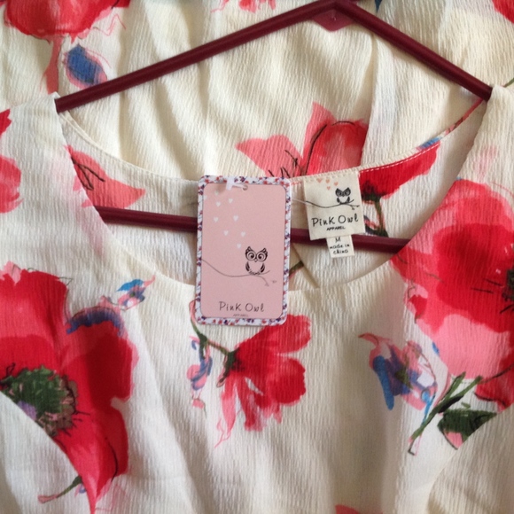 Pink Owl Modcloth Spring Floral Dress NWT M - Picture 2 of 3